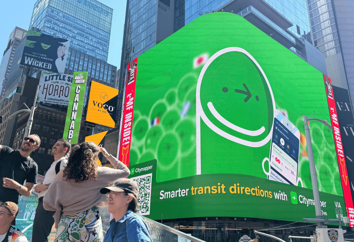 Citymapper billboard in Times Square