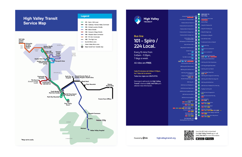 high valley map and schedule