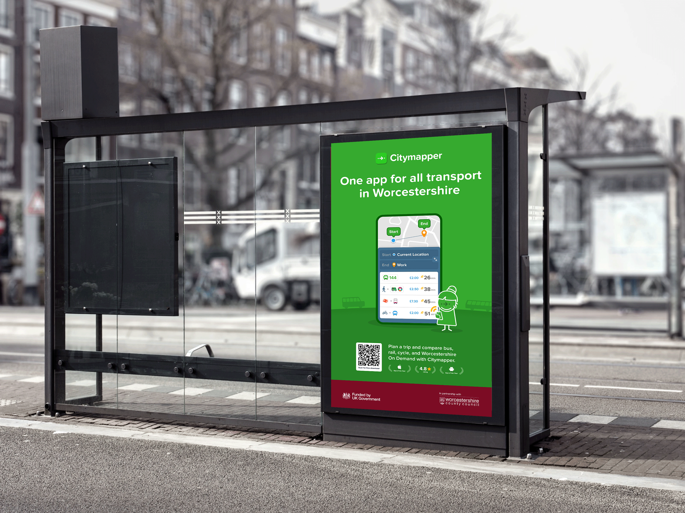 Citymapper bus stop billboard