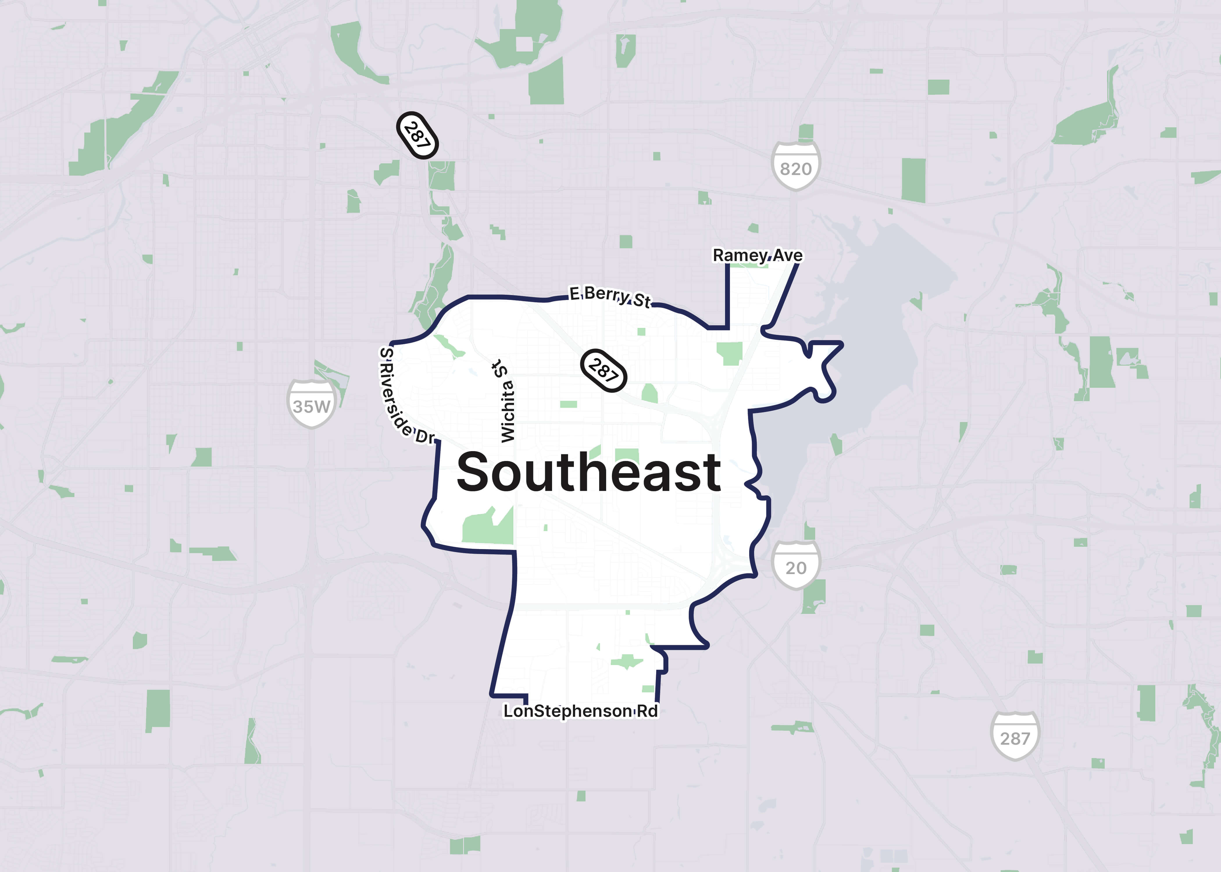 FTW - Trinity Metro_Service Zone Outlines__Southeast